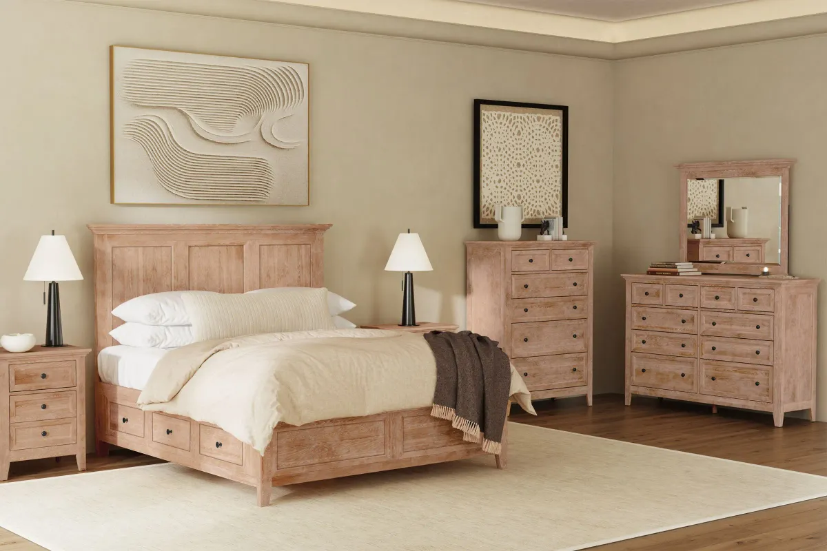 San Mateo 5-Piece Natural King Storage Bedroom Set