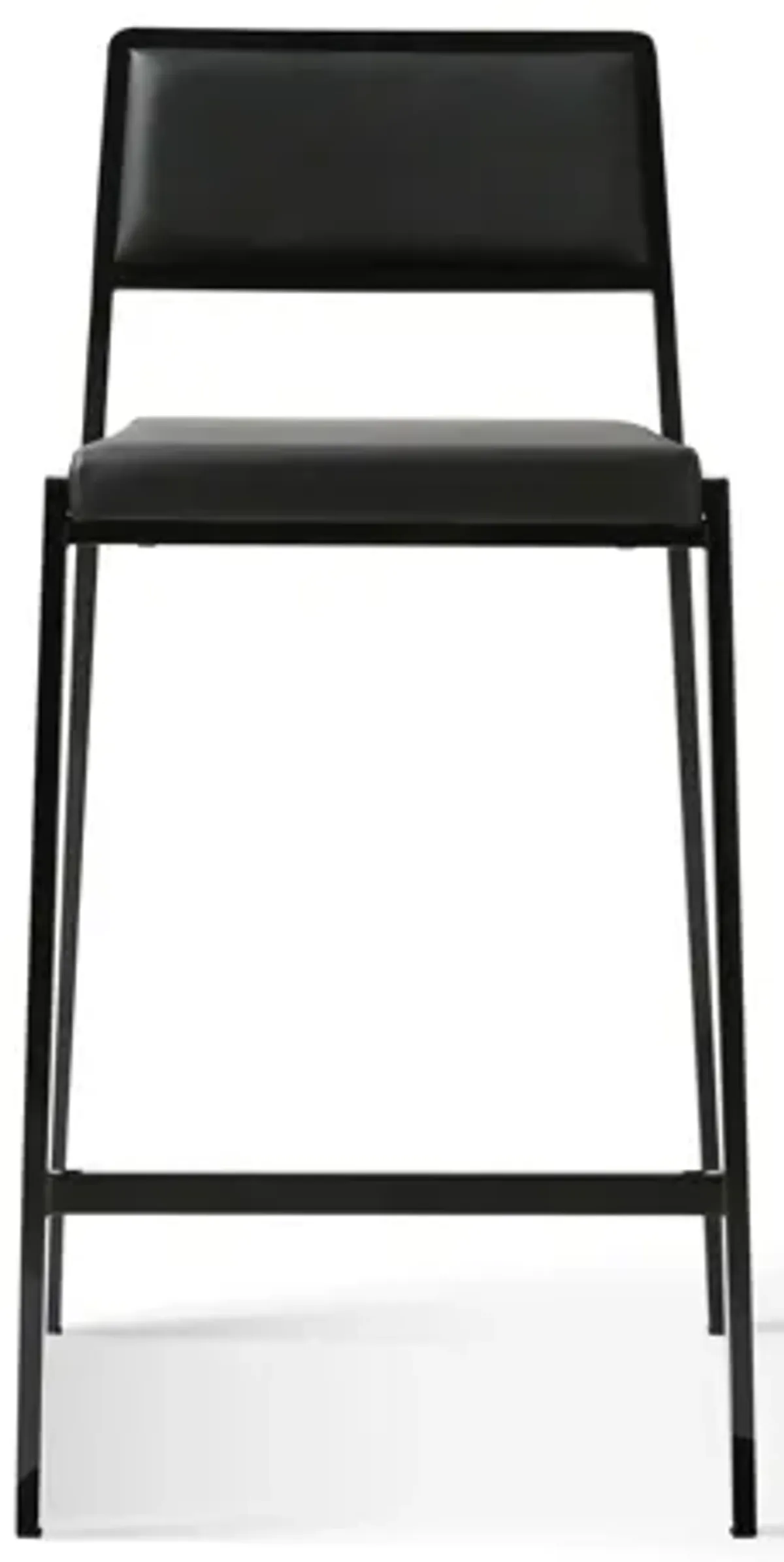 Gale Black Performance Vegan Leather Stackable Stool - Set of 2