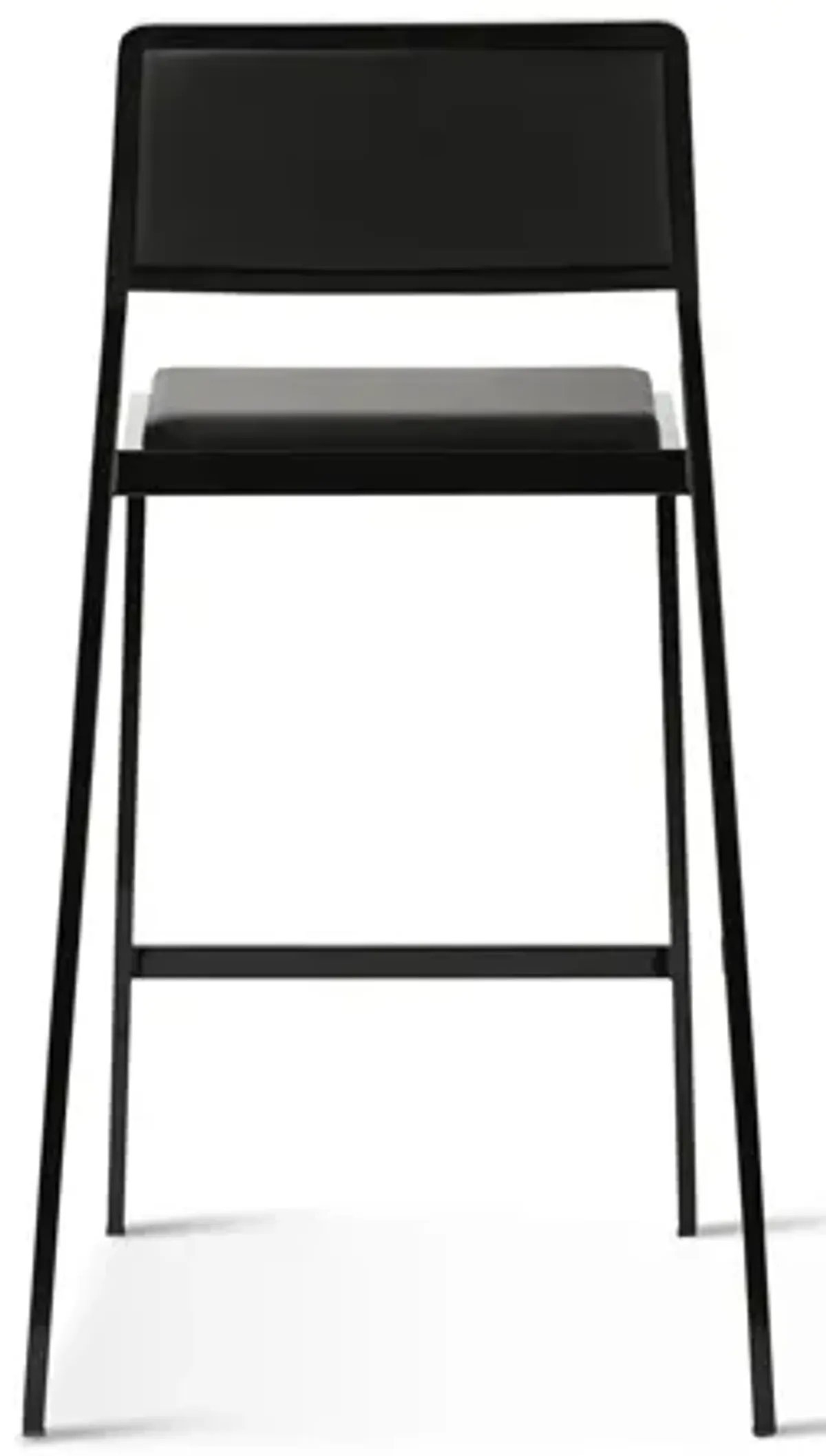 Gale Black Performance Vegan Leather Stackable Stool - Set of 2