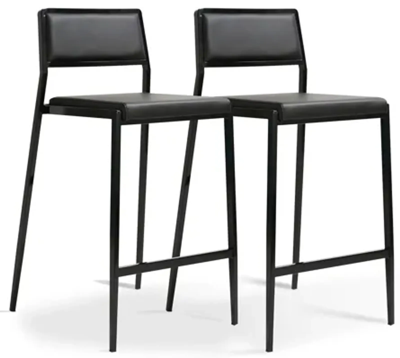 Gale Black Performance Vegan Leather Stackable Stool - Set of 2