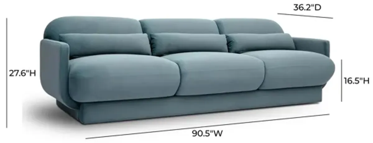 Azalea Powder Blue Velvet Sofa