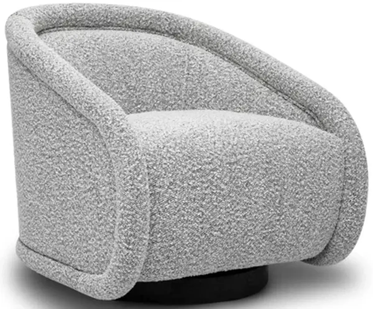 Rory Grey Boucle Swivel Chair