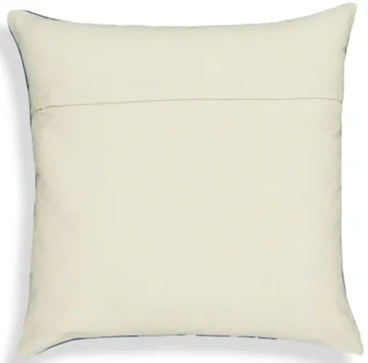 Indigo Triangles Cotton 20" Square Accent Pillow