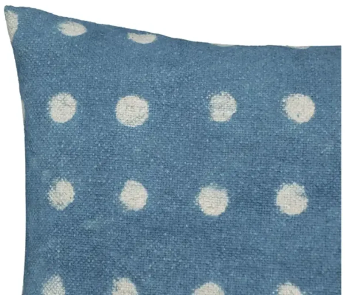 Indigo Dots Cotton 20" Square Accent Pillow