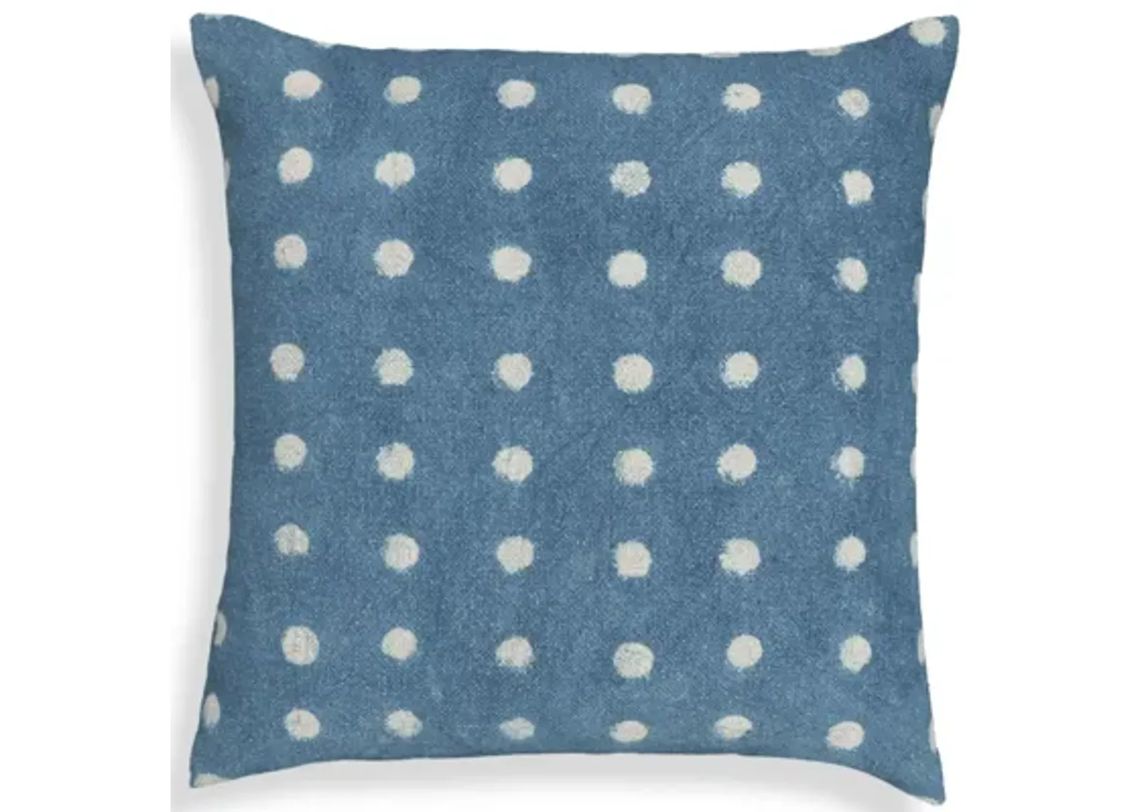 Indigo Dots Cotton 20" Square Accent Pillow