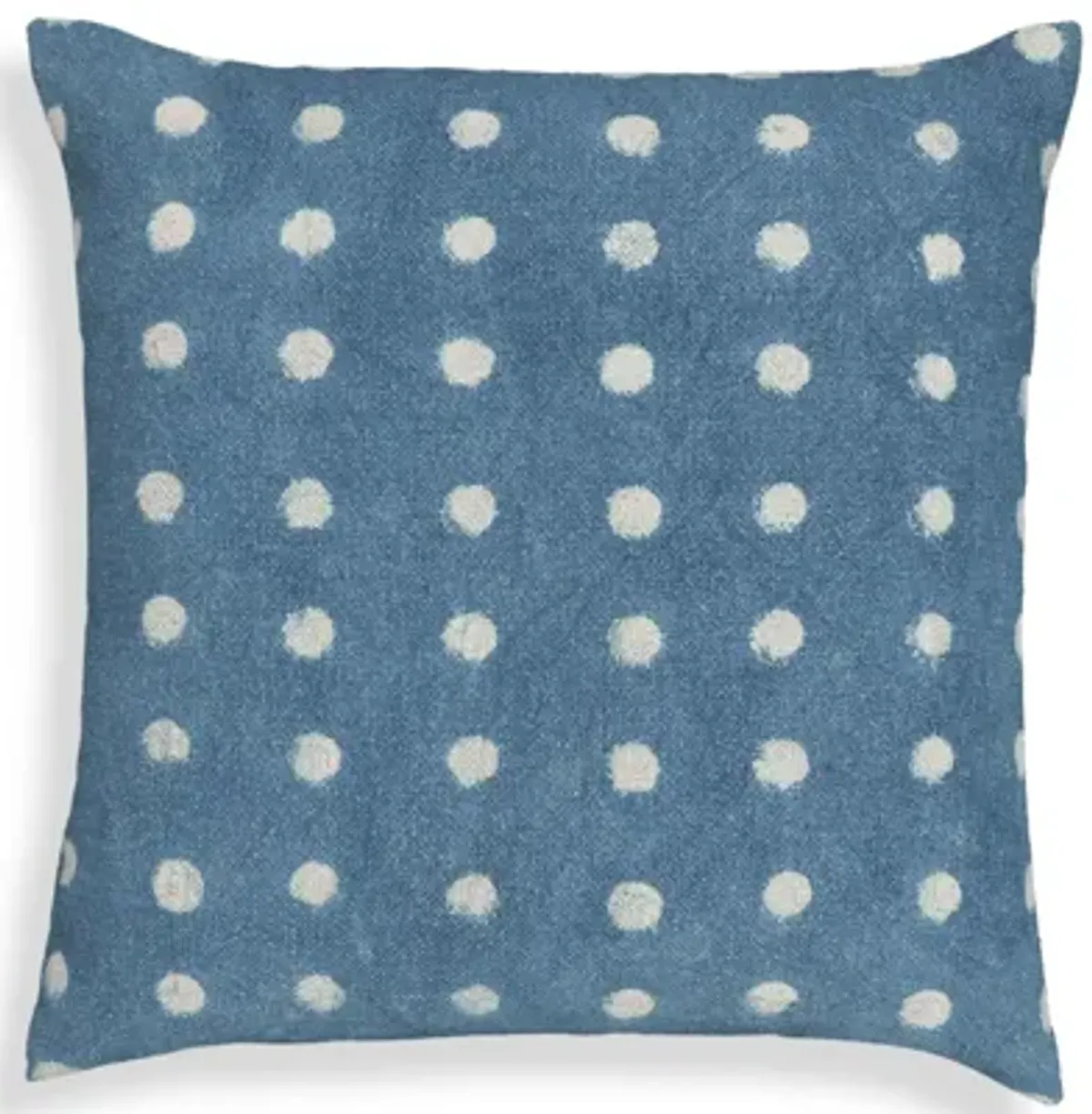 Indigo Dots Cotton 20" Square Accent Pillow