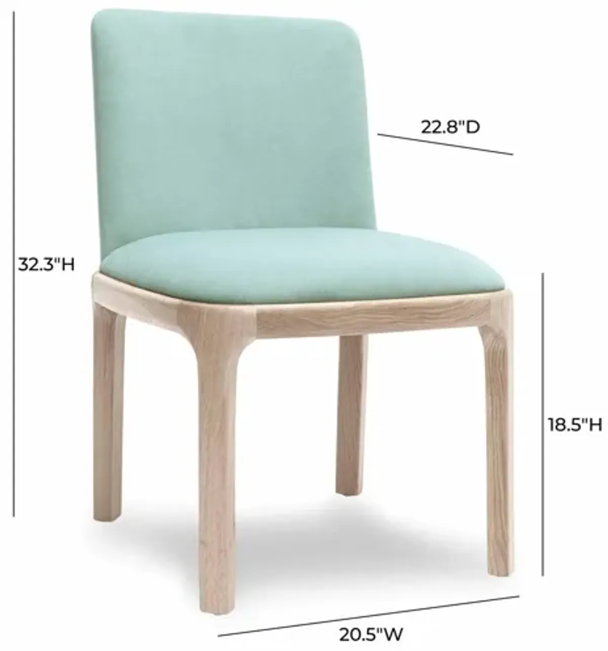 Rebecca Light Blue Performance Velvet Dining Chair