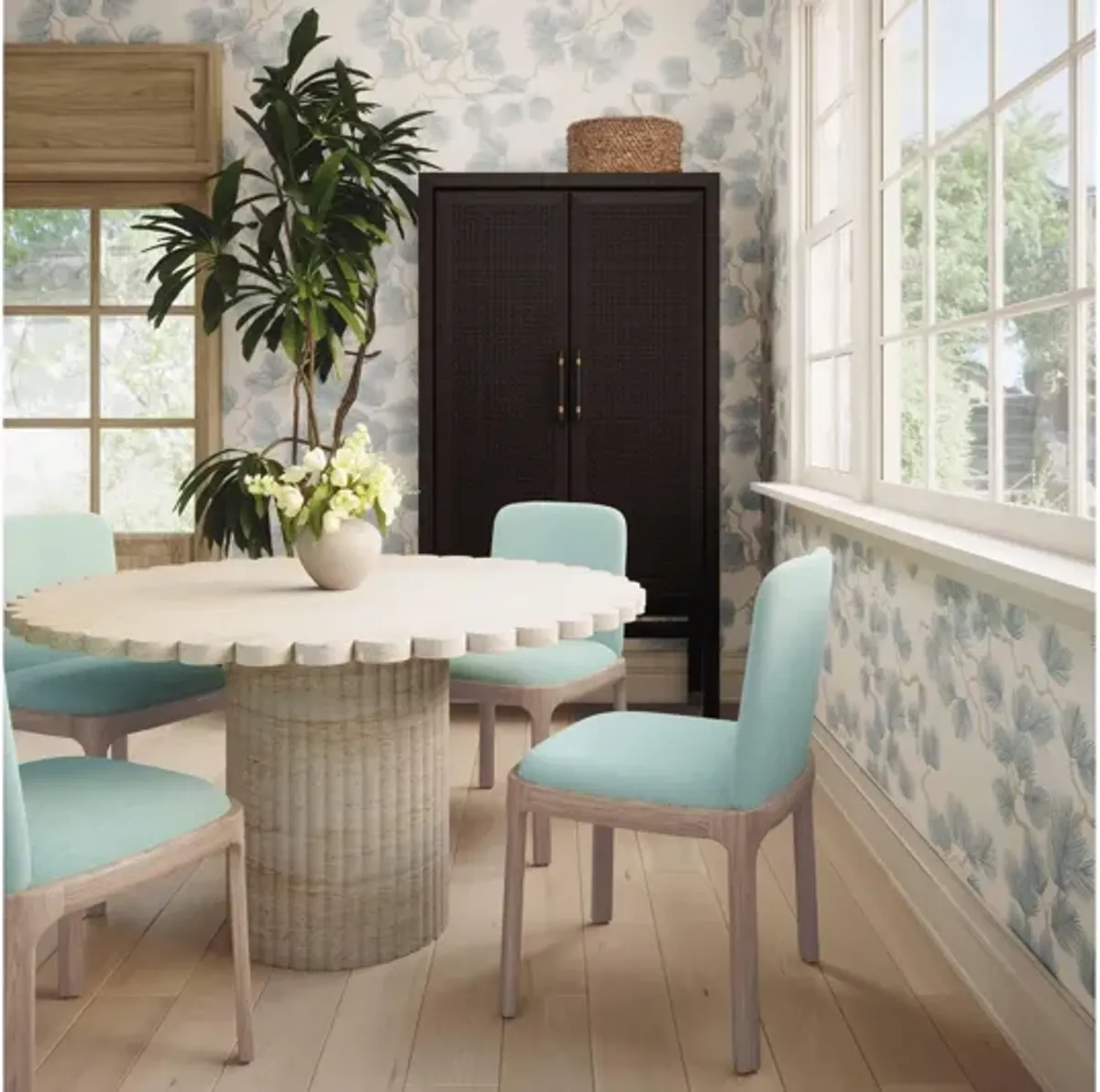 Rebecca Light Blue Performance Velvet Dining Chair