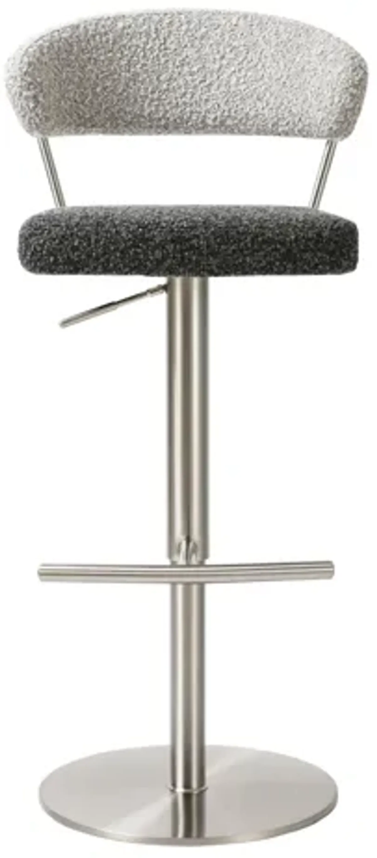 Cosmo Black and Grey Boucle Adjustable Stool