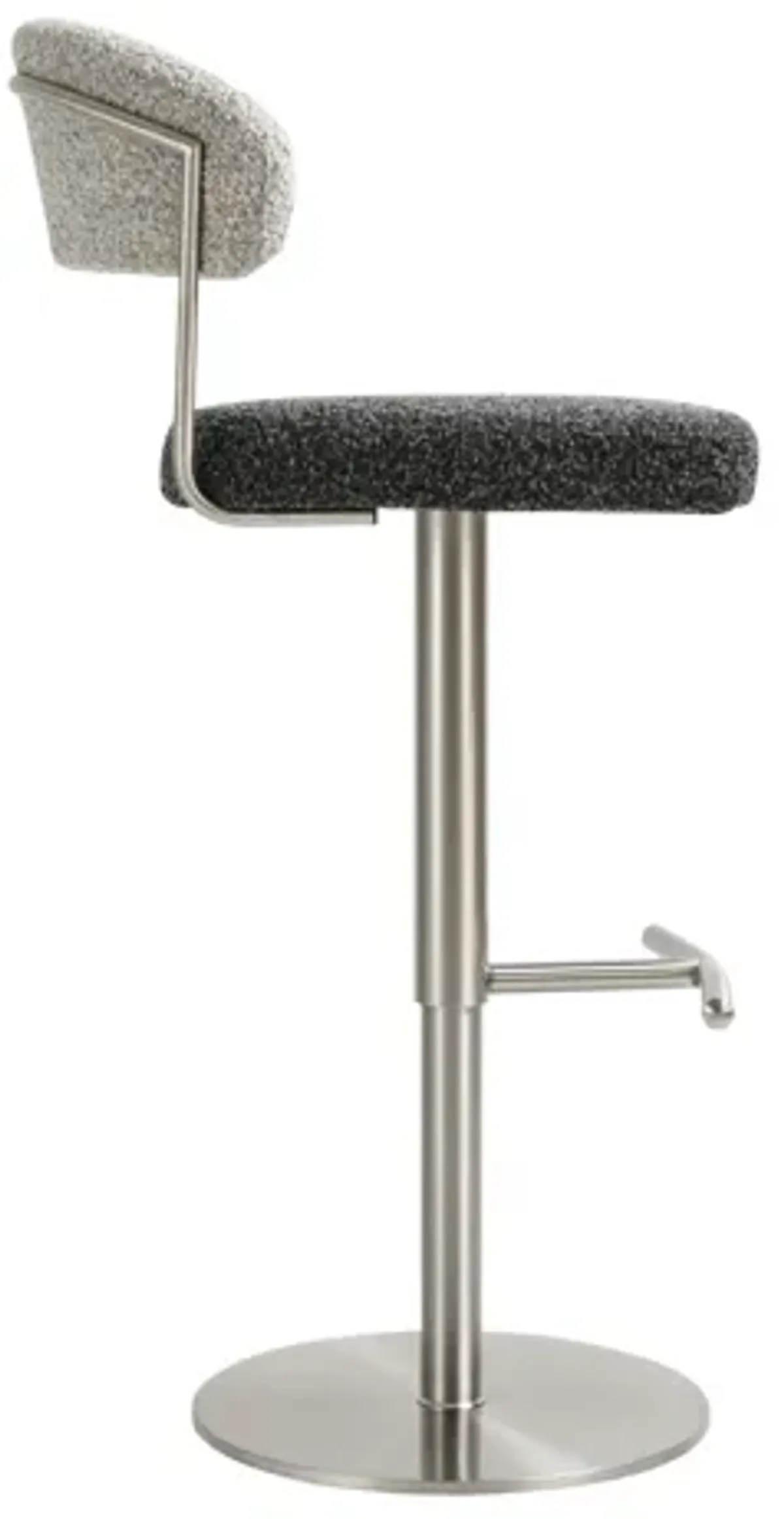 Cosmo Black and Grey Boucle Adjustable Stool