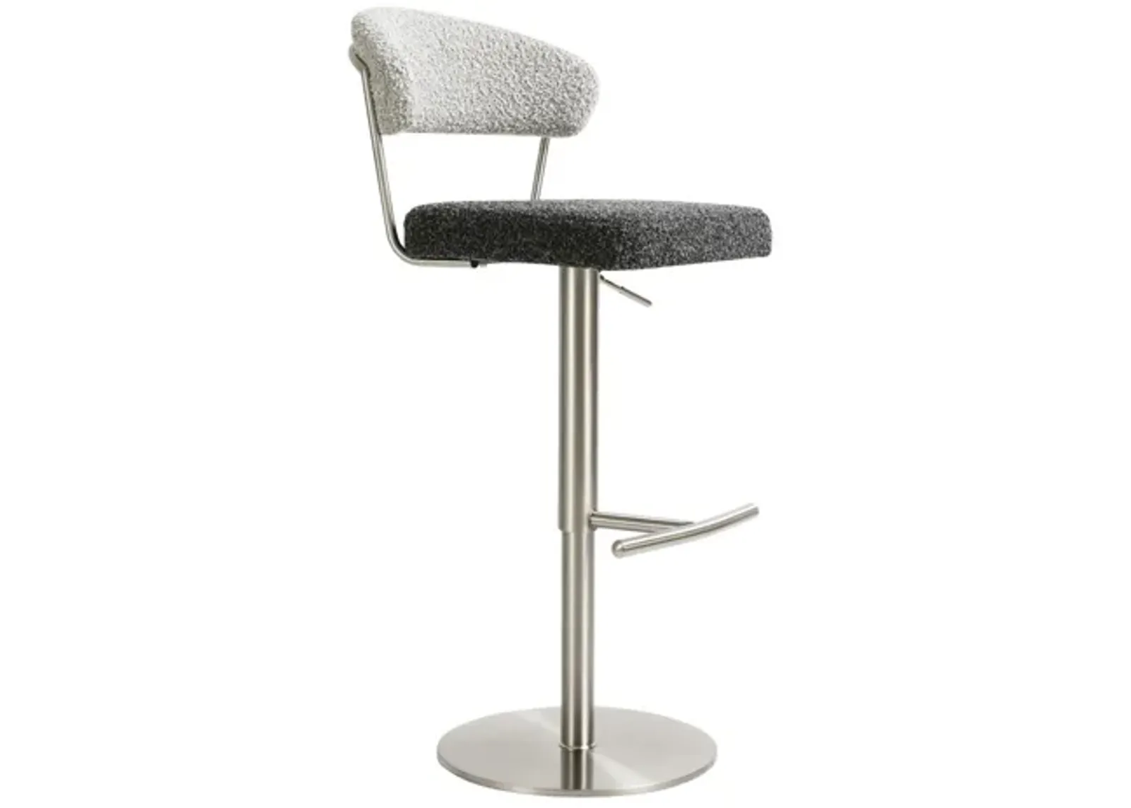 Cosmo Black and Grey Boucle Adjustable Stool