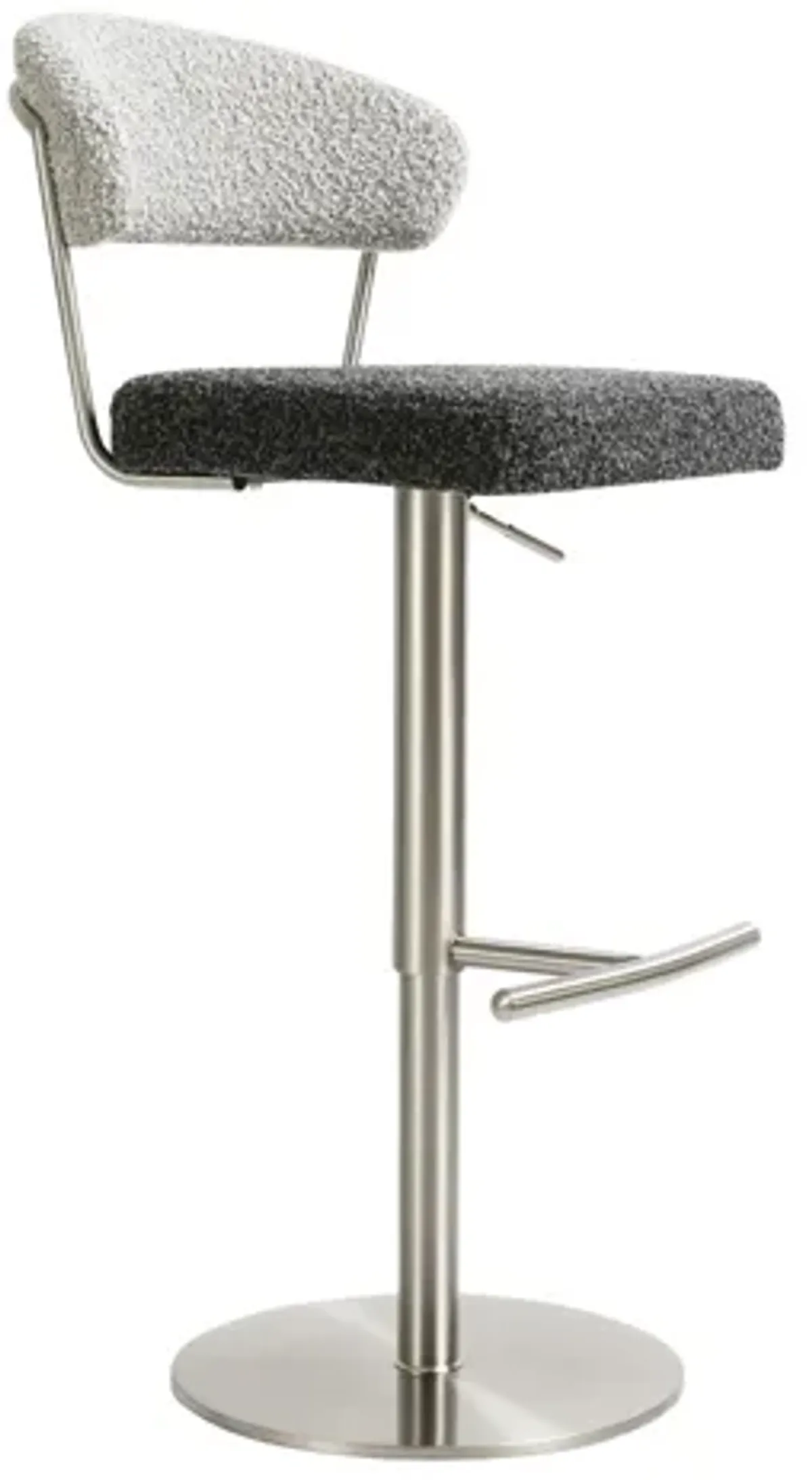 Cosmo Black and Grey Boucle Adjustable Stool