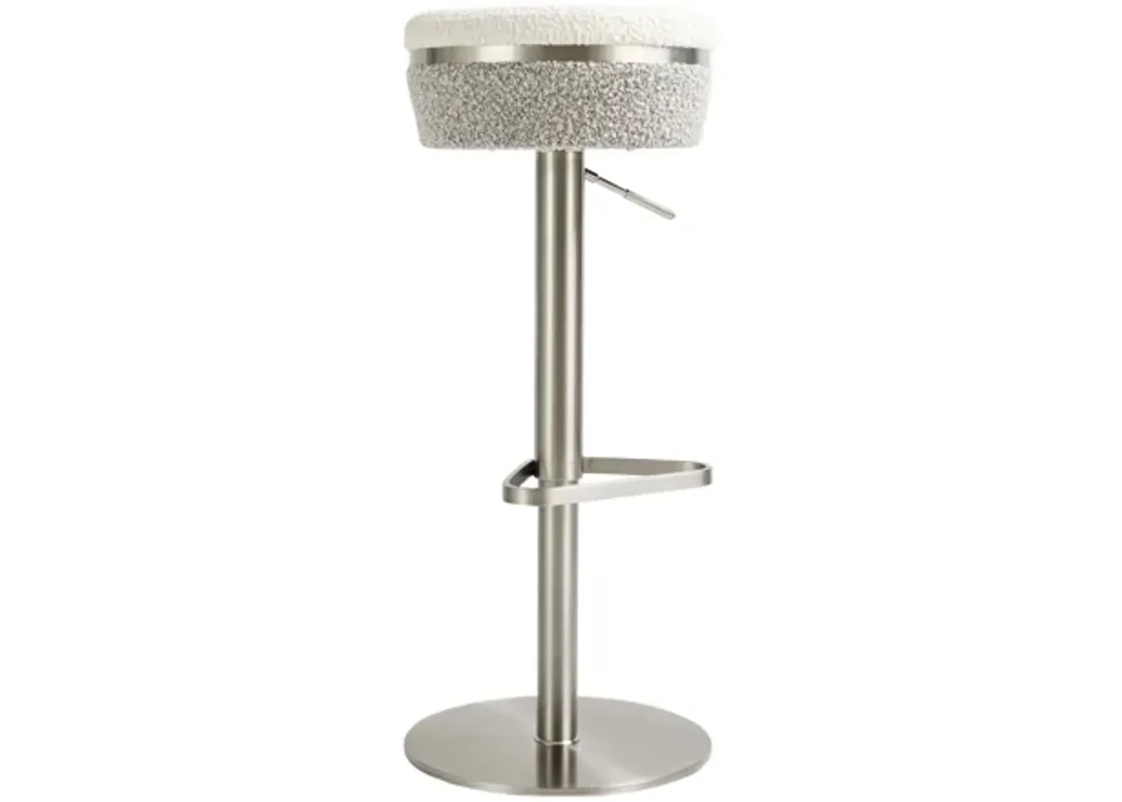 Astro White and Grey Boucle Adjustable Stool