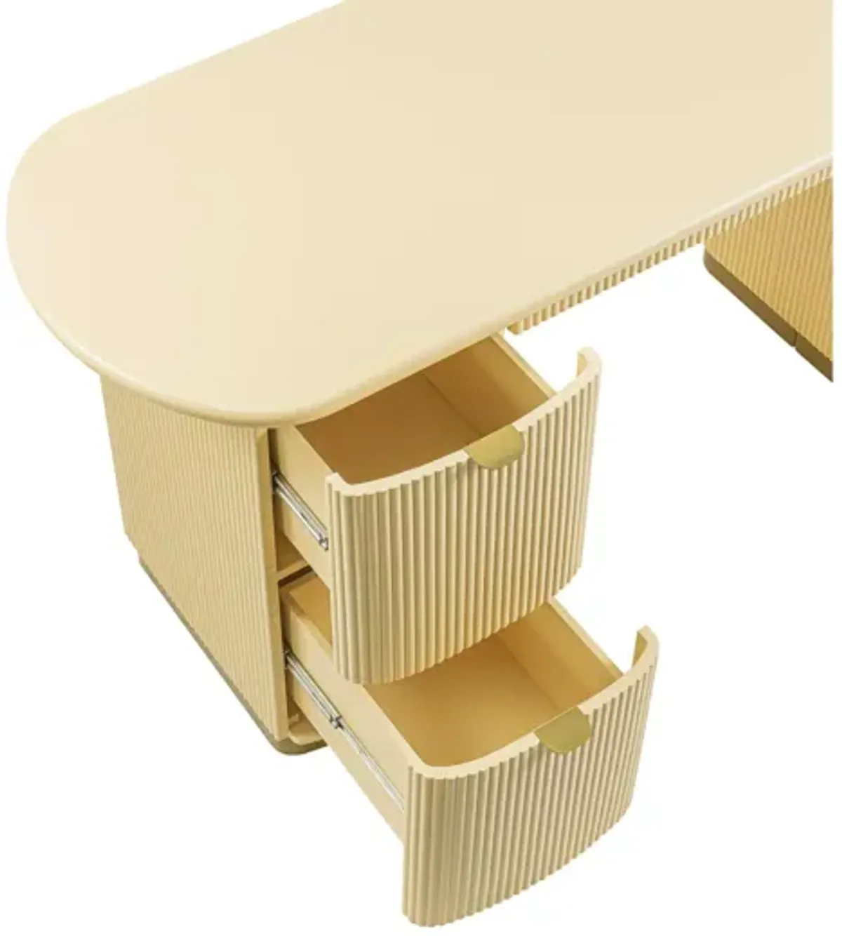 Francesca Yellow Peach 3-Drawer Desk