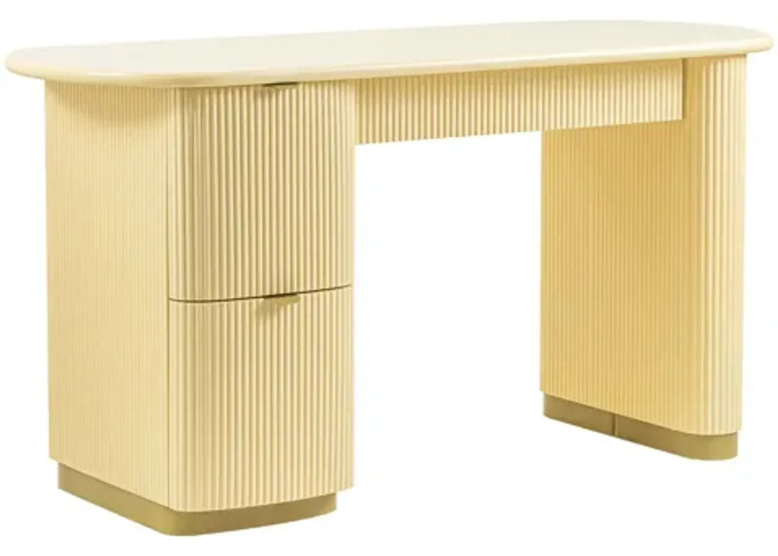 Francesca Yellow Peach 3-Drawer Desk