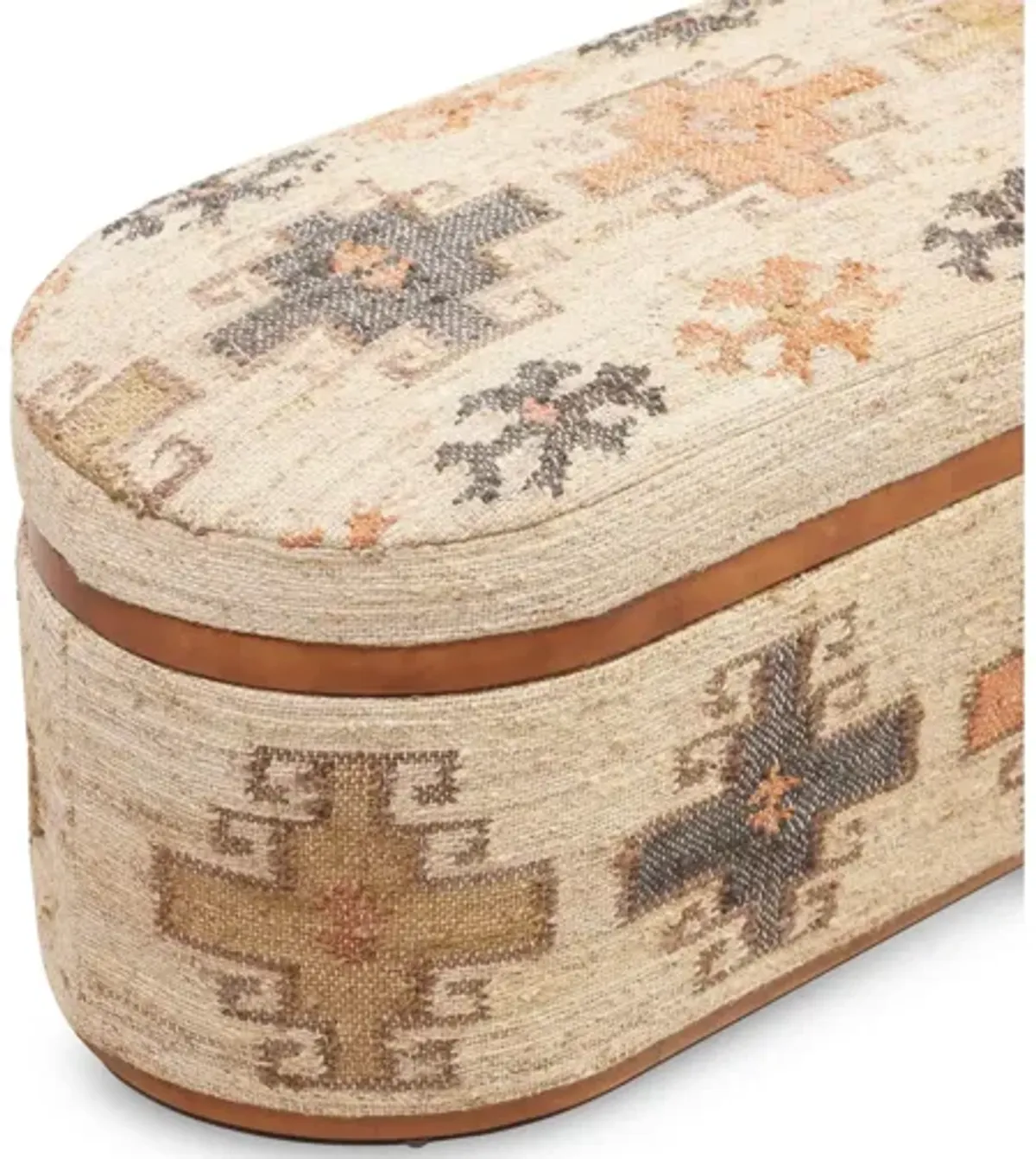 Olivier Cotton Oval Storage Ottoman