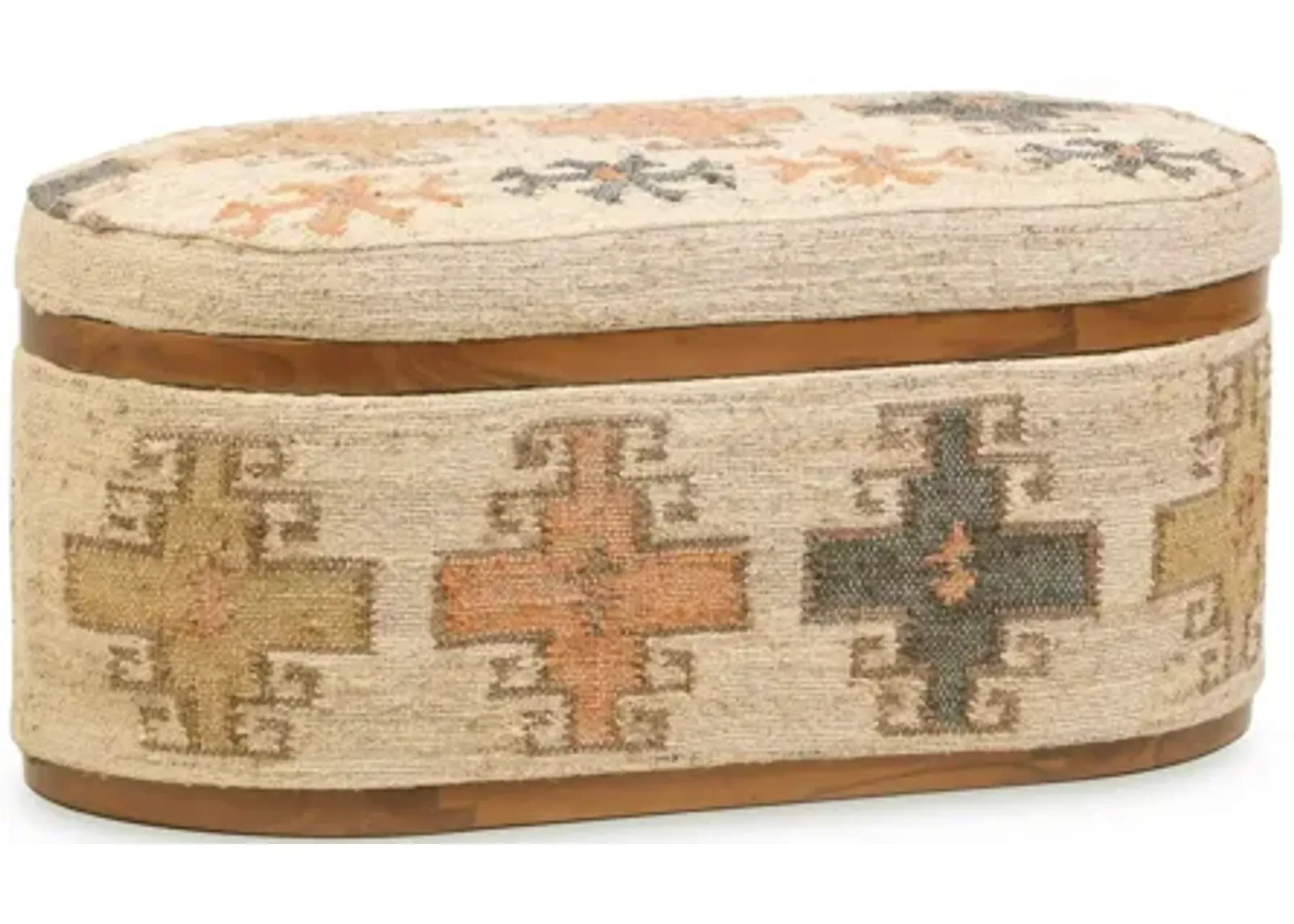 Olivier Cotton Oval Storage Ottoman