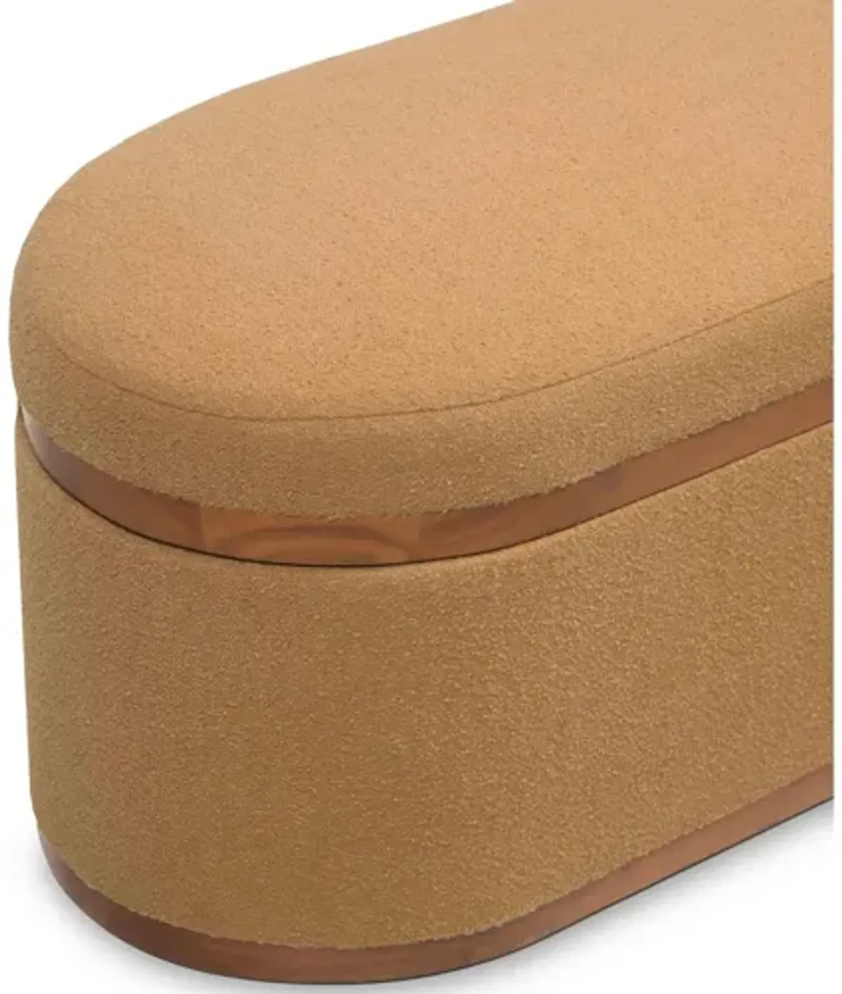 Olivier Peach Boucle Oval Storage Ottoman