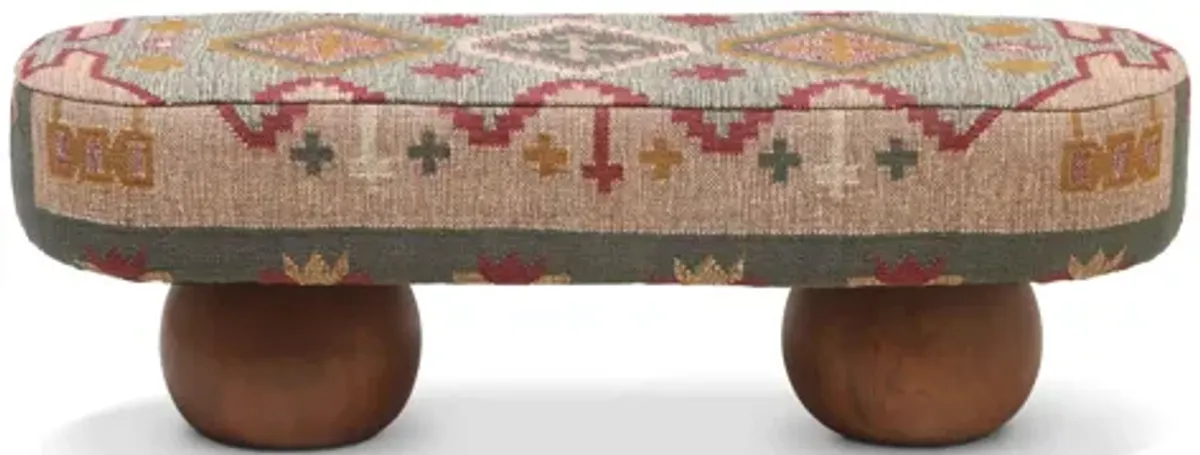 Rizi Textured Wool Upholstered Bench