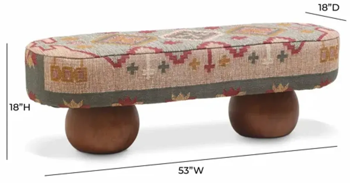 Rizi Textured Wool Upholstered Bench