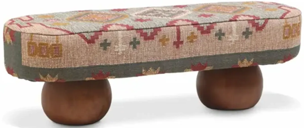 Rizi Textured Wool Upholstered Bench