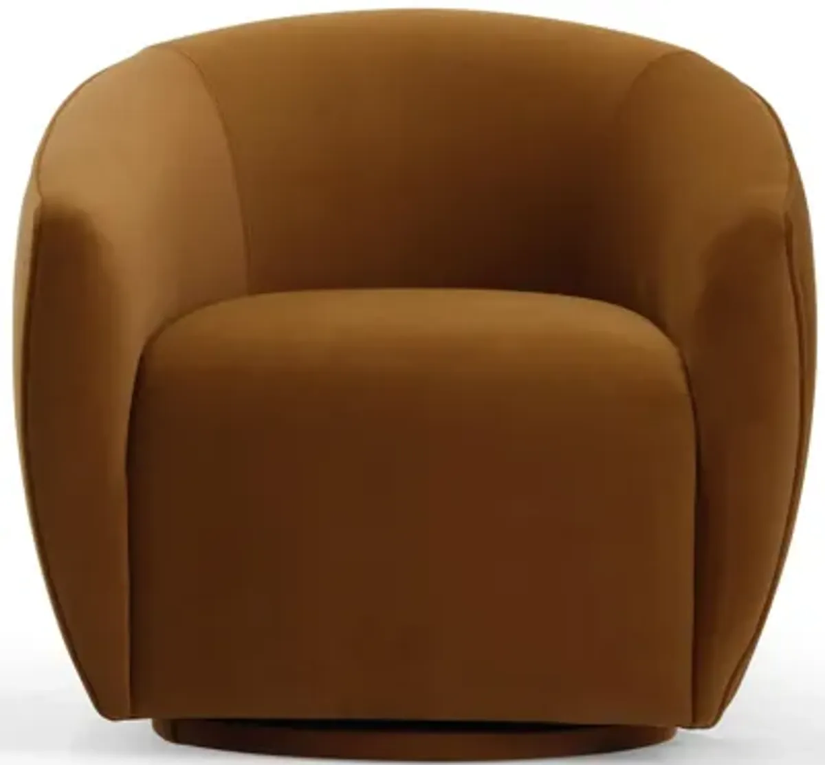 Jordan Cognac Velvet Swivel Chair