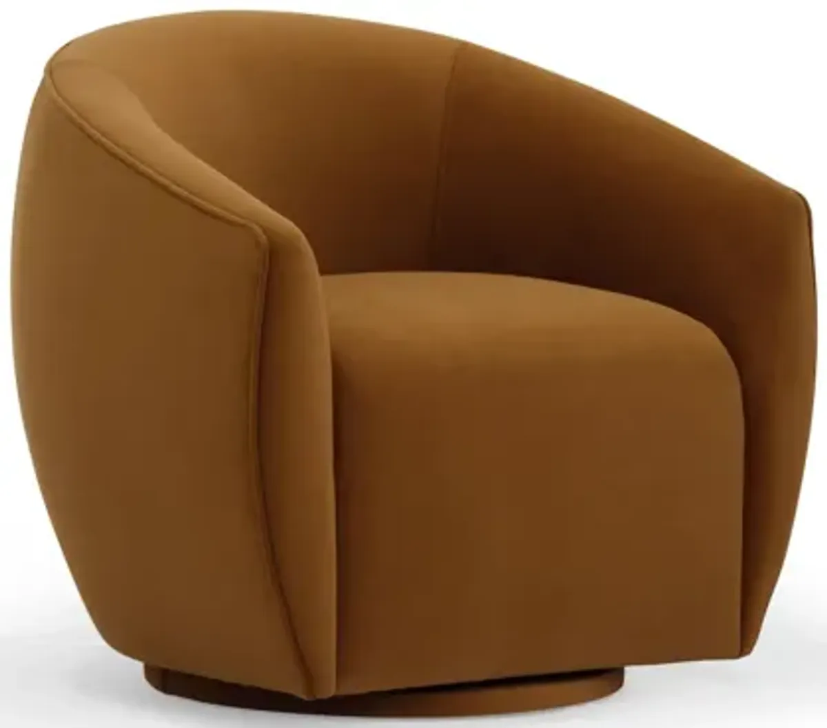 Jordan Cognac Velvet Swivel Chair