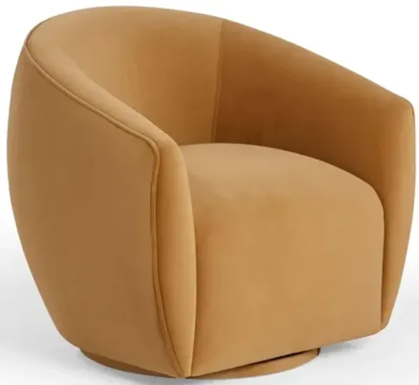 Jordan Tan Velvet Swivel Chair