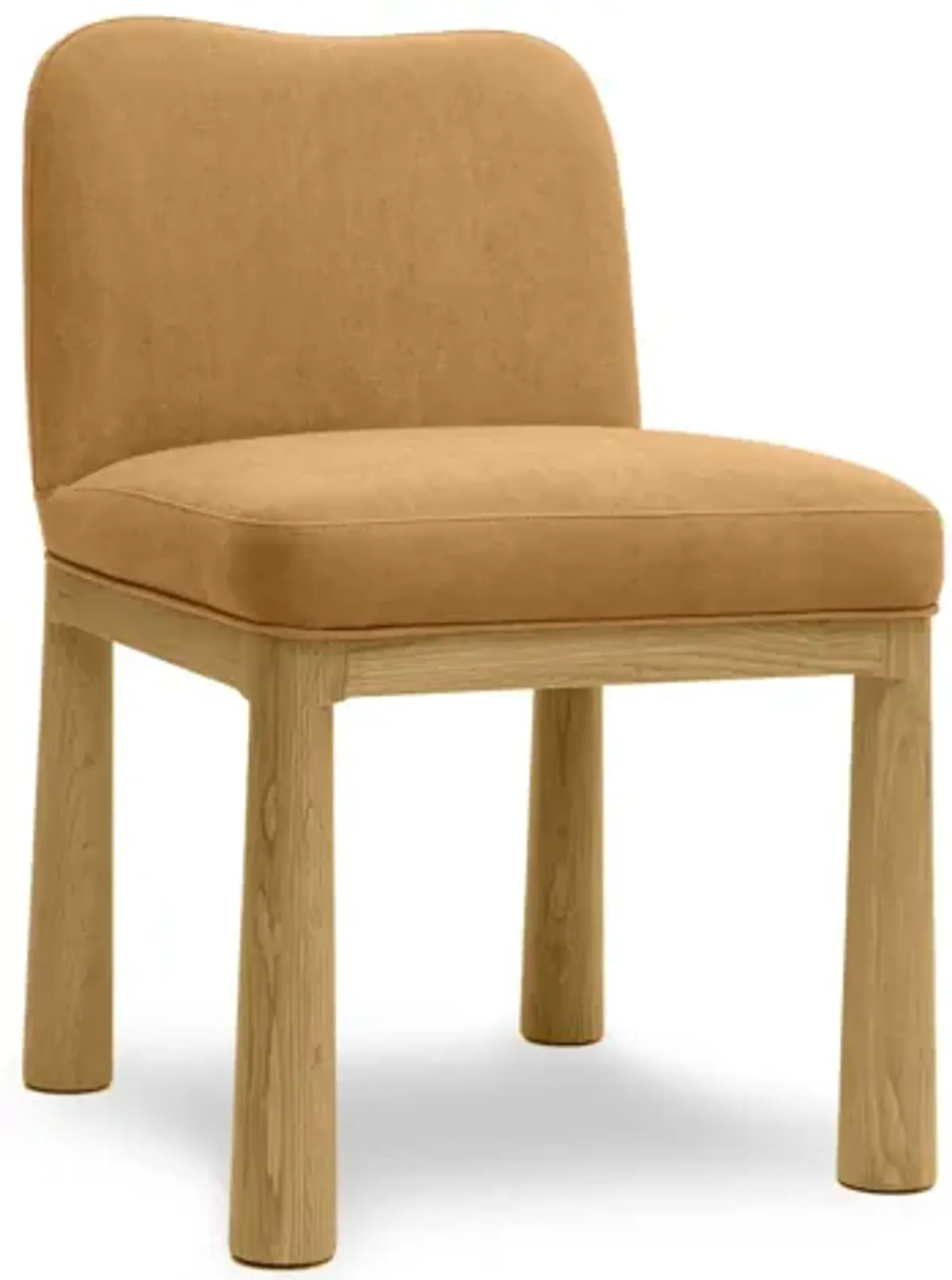 Tiara Cognac Velvet Oak Dining Chair