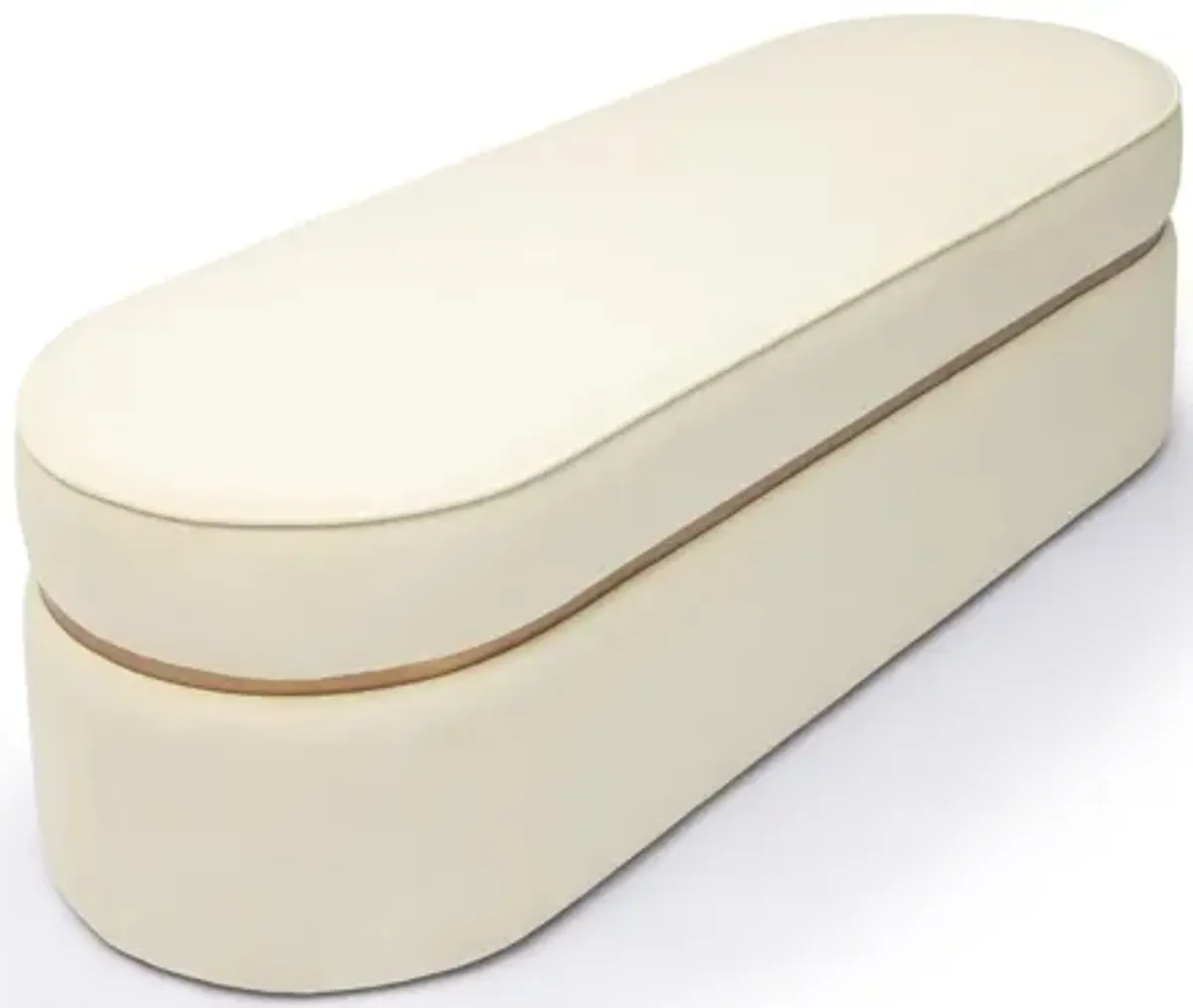 Pomp Cream Velvet Bench