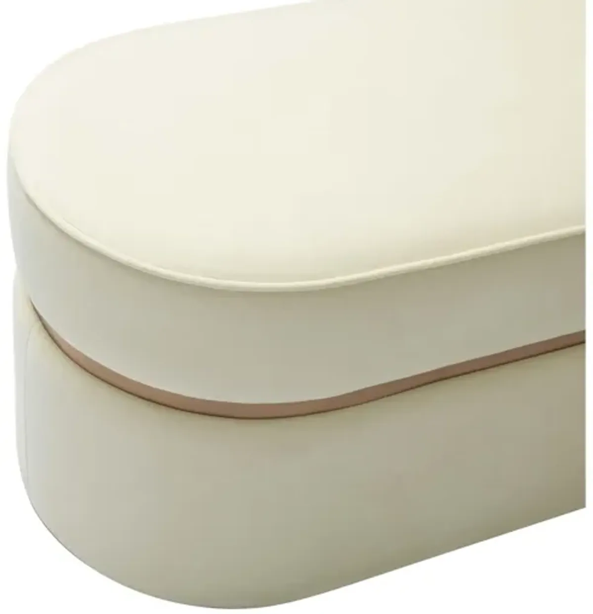 Pomp Cream Velvet Bench