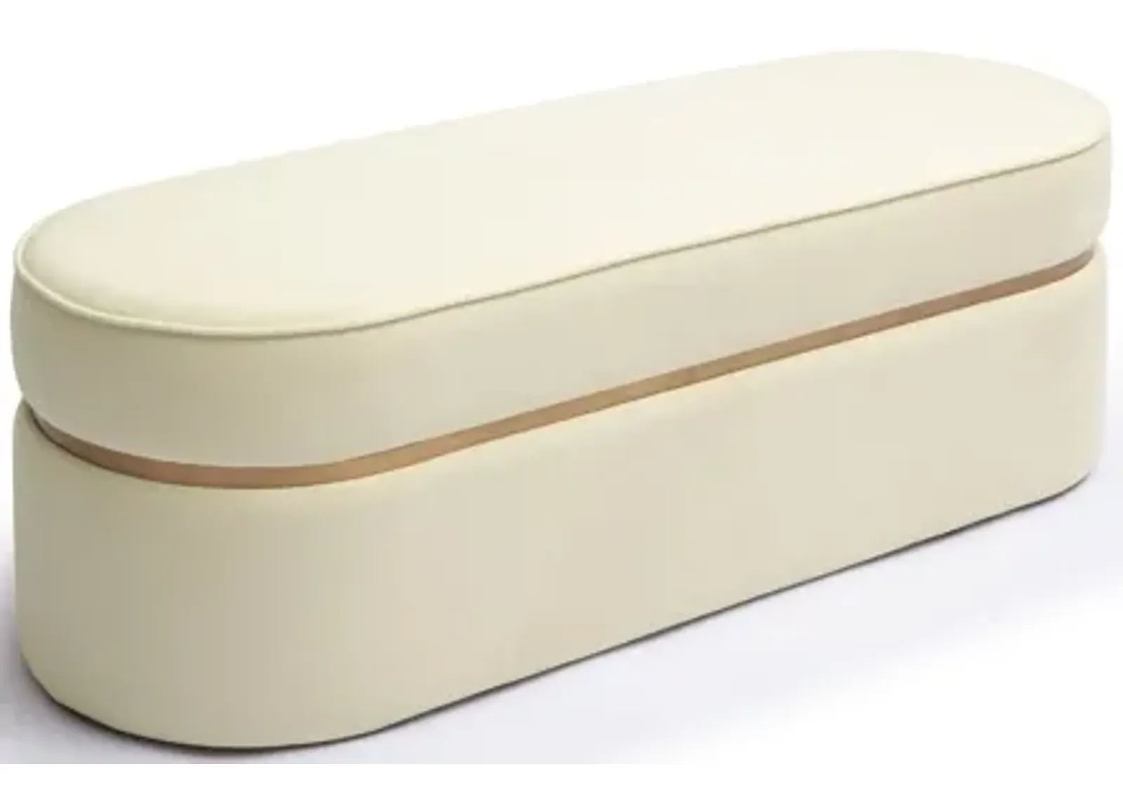 Pomp Cream Velvet Bench