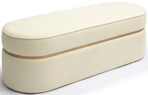 Pomp Cream Velvet Bench