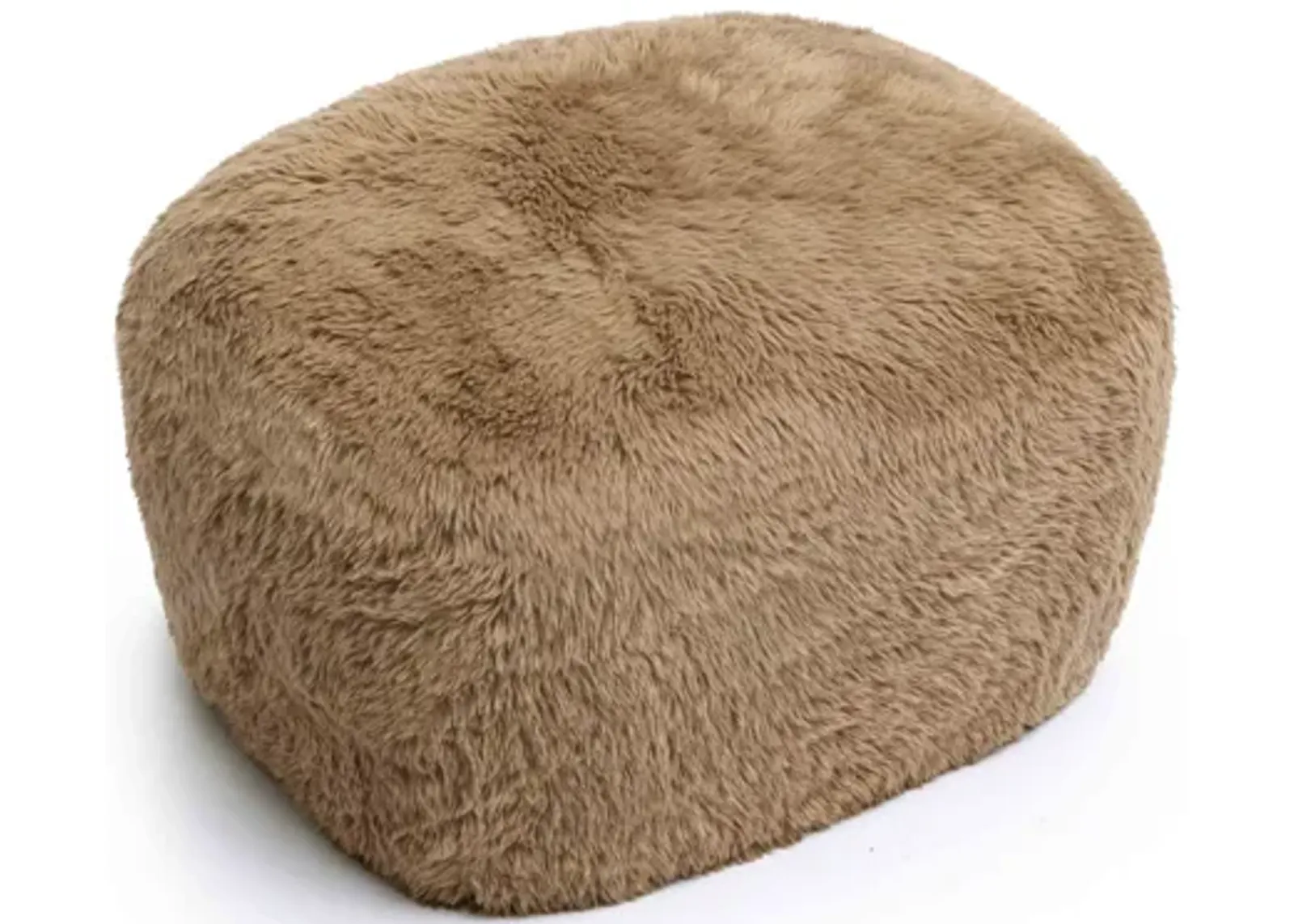 Britt Dark Taupe Vegan Shearling Ottoman