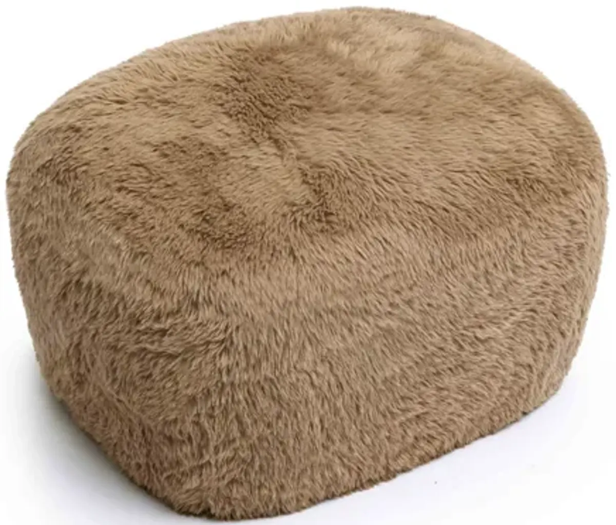 Britt Dark Taupe Vegan Shearling Ottoman