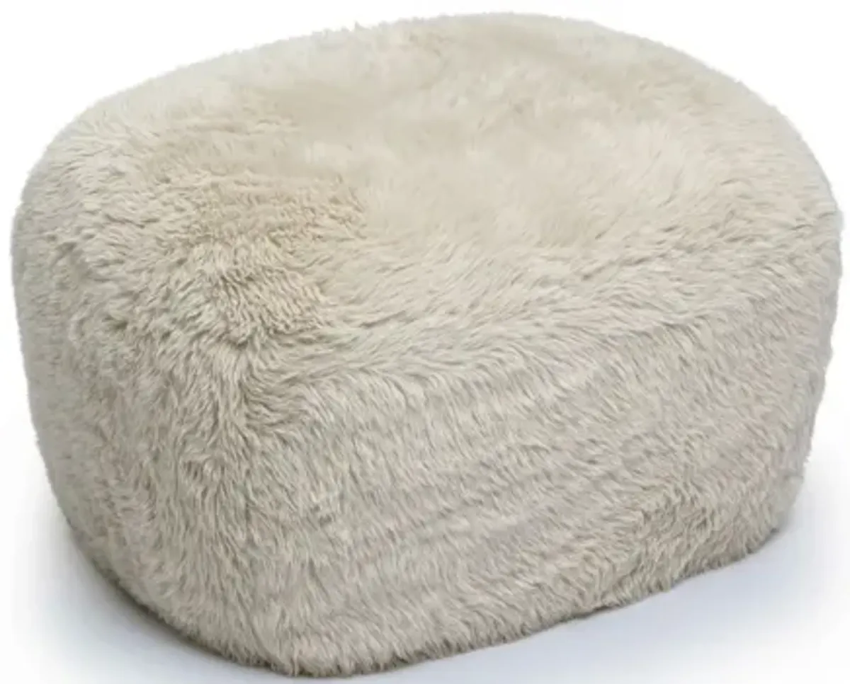 Britt Natural Vegan Shearling Ottoman