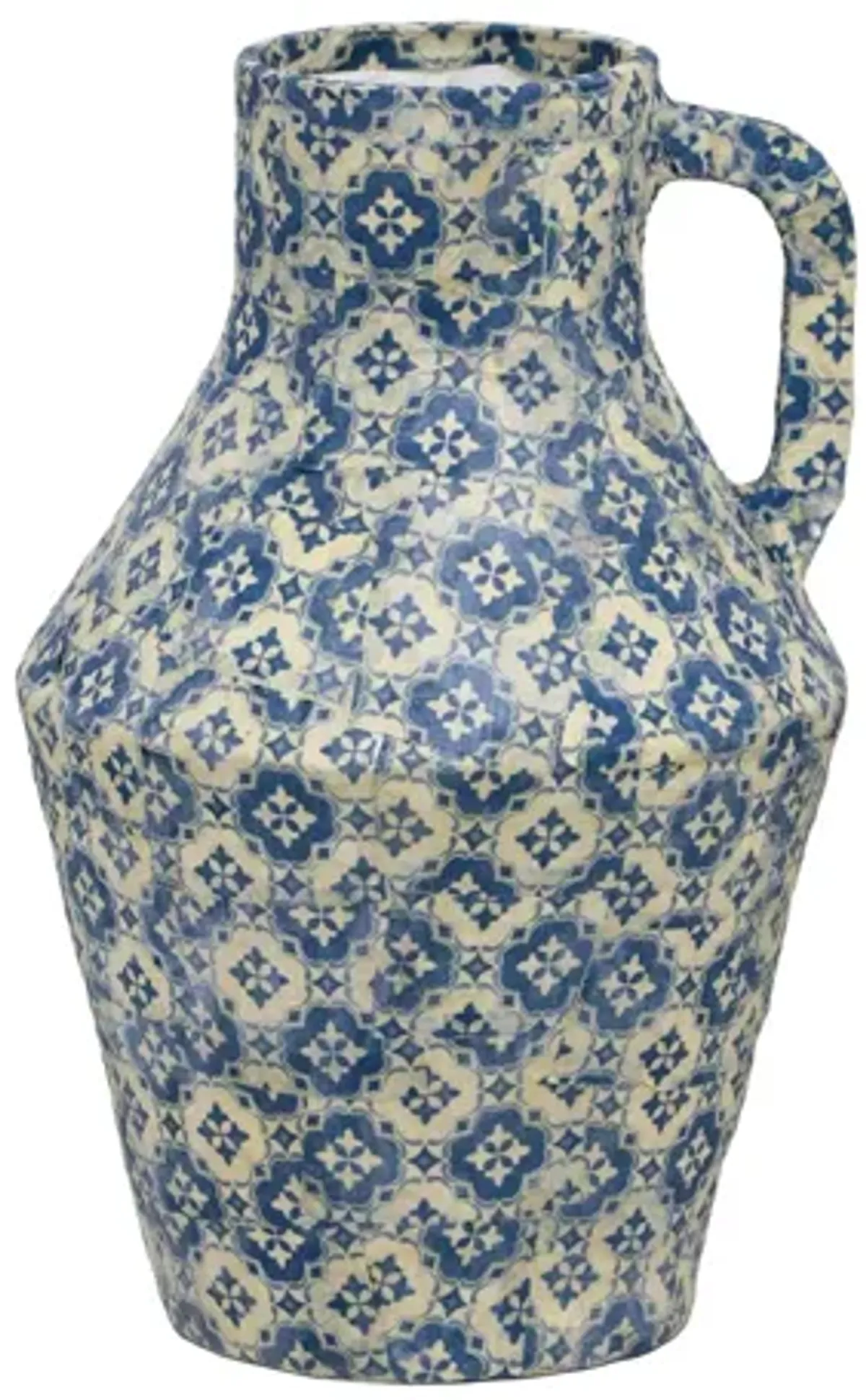 Cotton Mache Vase in Lisbon Tile