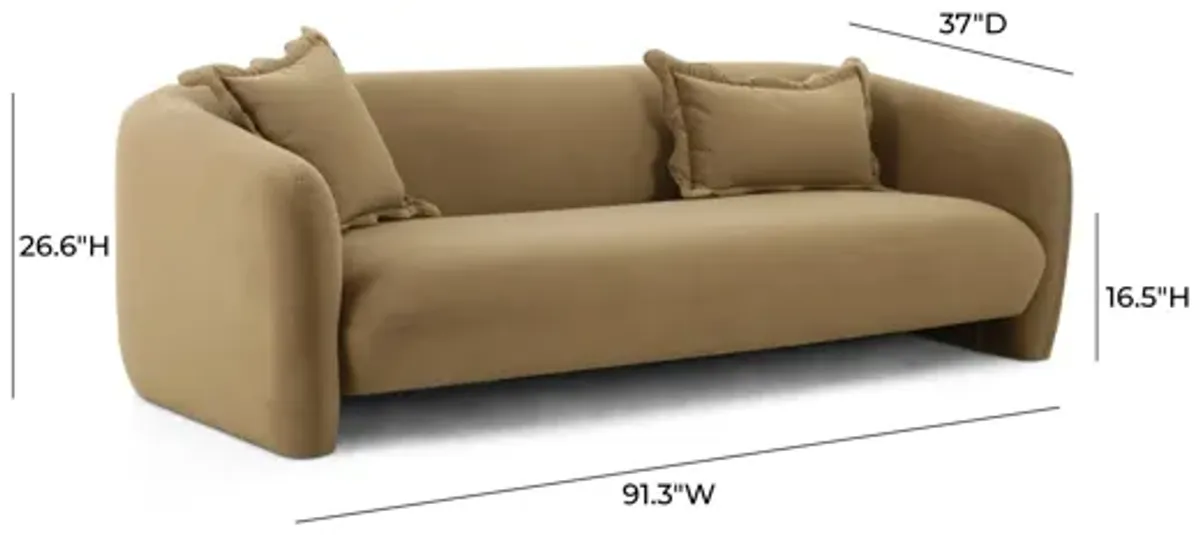 Lou Cafe Au Lait Performance Velvet Sofa