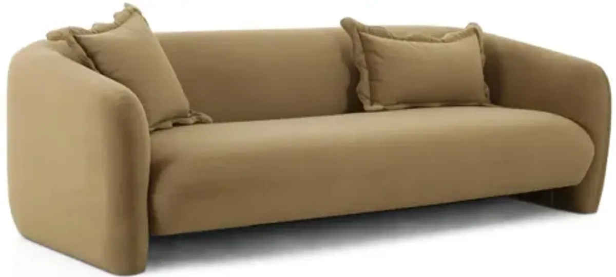 Lou Cafe Au Lait Performance Velvet Sofa