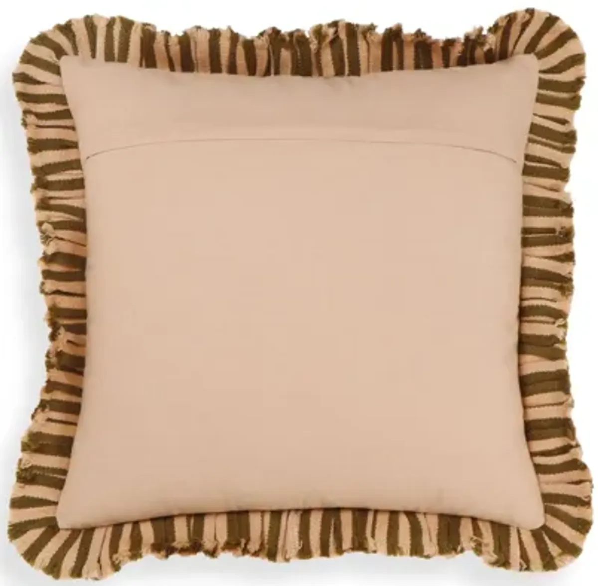 Alessia Taupe Striped Ruffle 20" Square Accent Pillow
