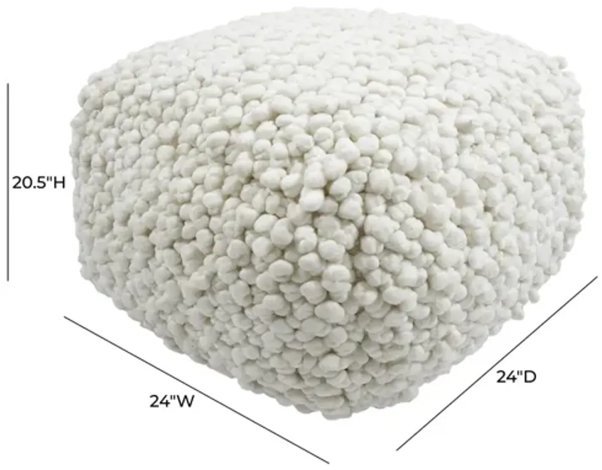 Cathy Cream Woven Pouf