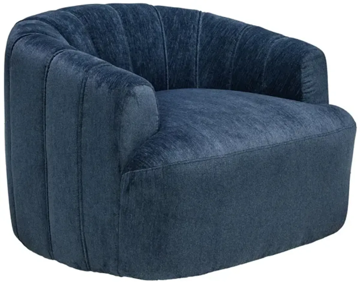 Overnight Blue Swivel Chair