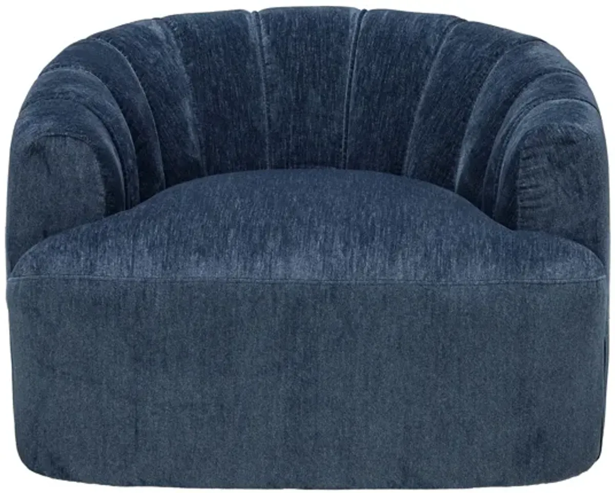 Overnight Blue Swivel Chair