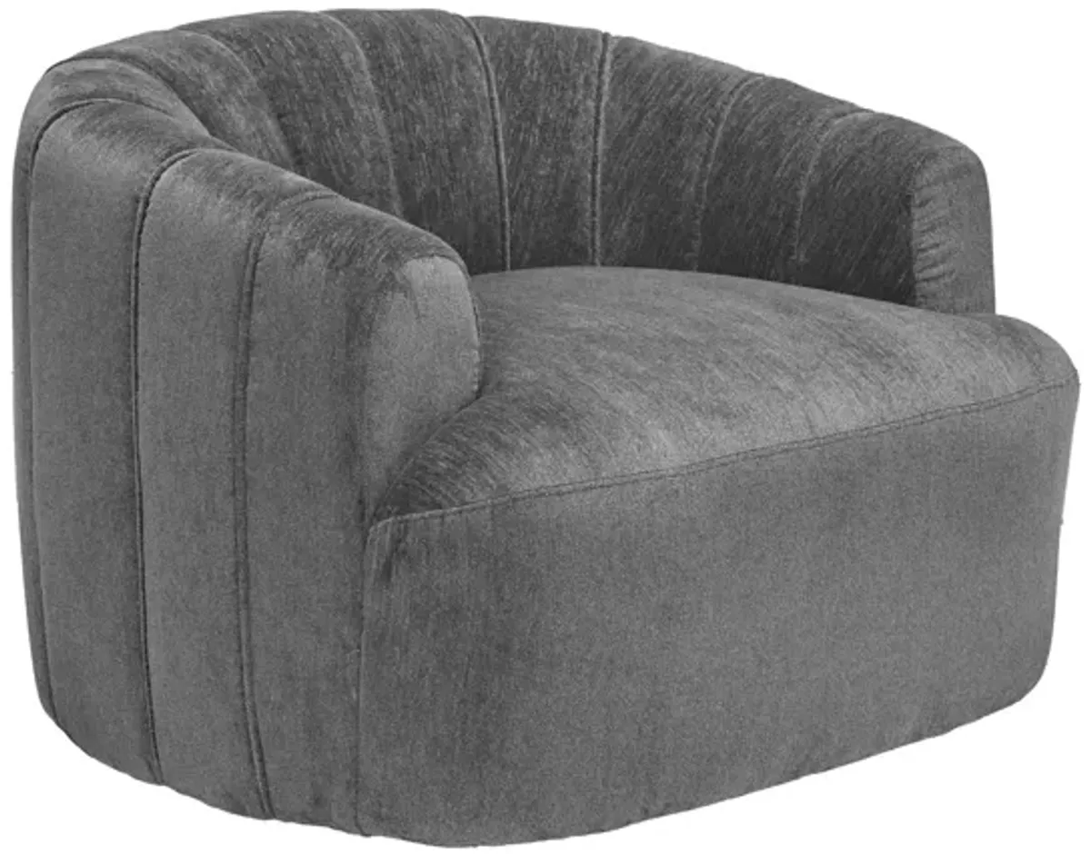 Overnight Grey Swivel Chair