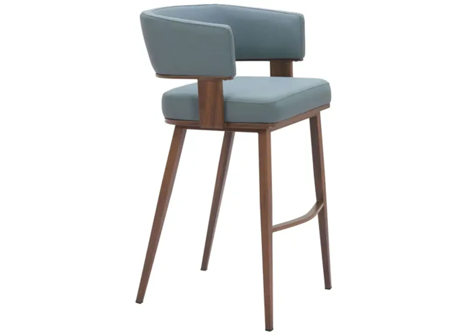 Poise Barstool (Set of 2) Azure Gray & Walnut