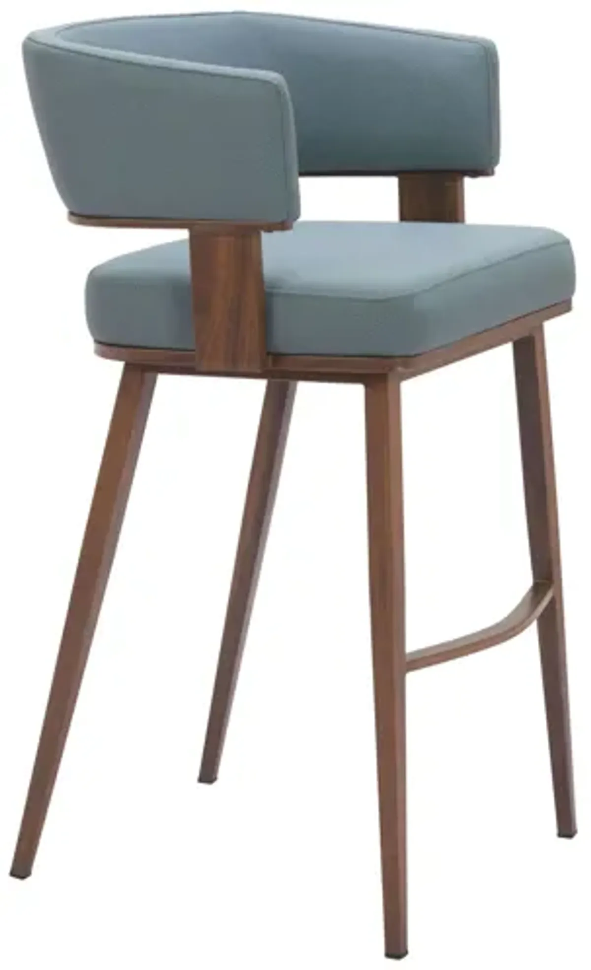 Poise Barstool (Set of 2) Azure Gray & Walnut