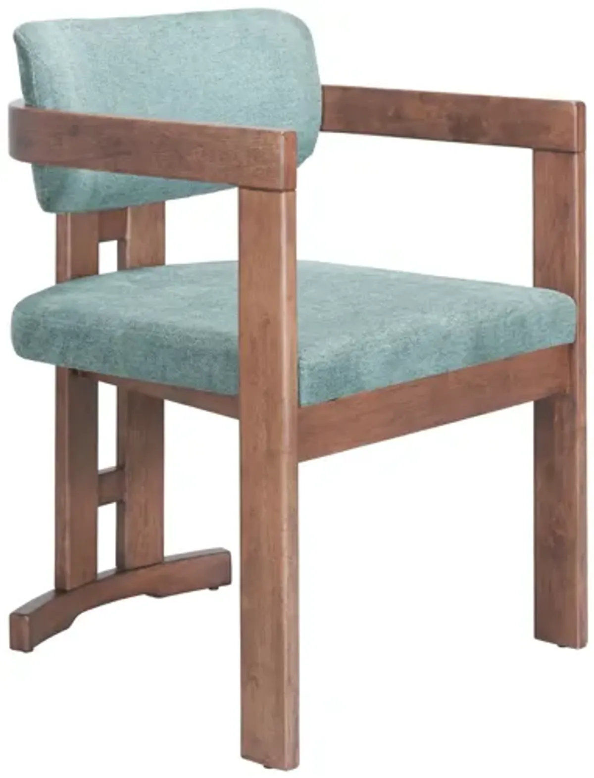 Poly Dining Chair Moss Gray & Walnut