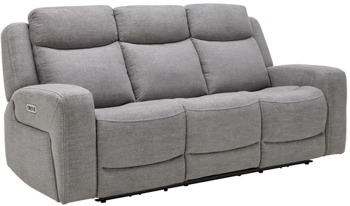 Summit Grey Dual Power Reclining Sofa