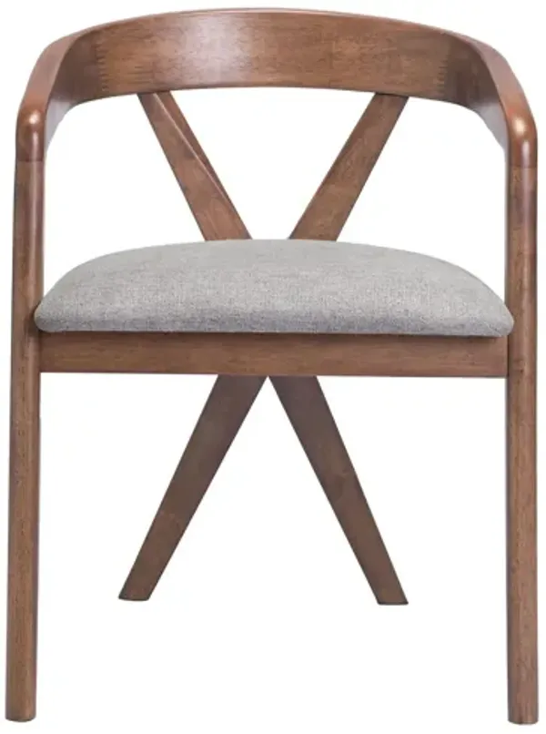 Cairo Dining Chair Dove Gray & Walnut