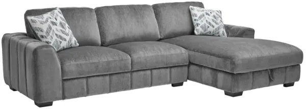 Overnight Grey 2-Piece Sectional with Right Arm Facing Chaise